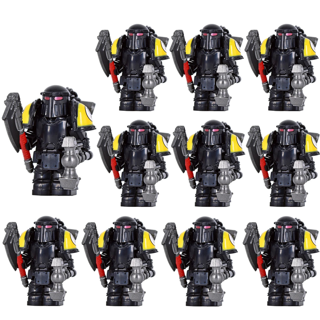 Warhammer 40k Chaos Space Marine Action Figure - Black Legion, Green Eye Lens, Spiked Armor, Combi-Bolter, Collectible Miniature