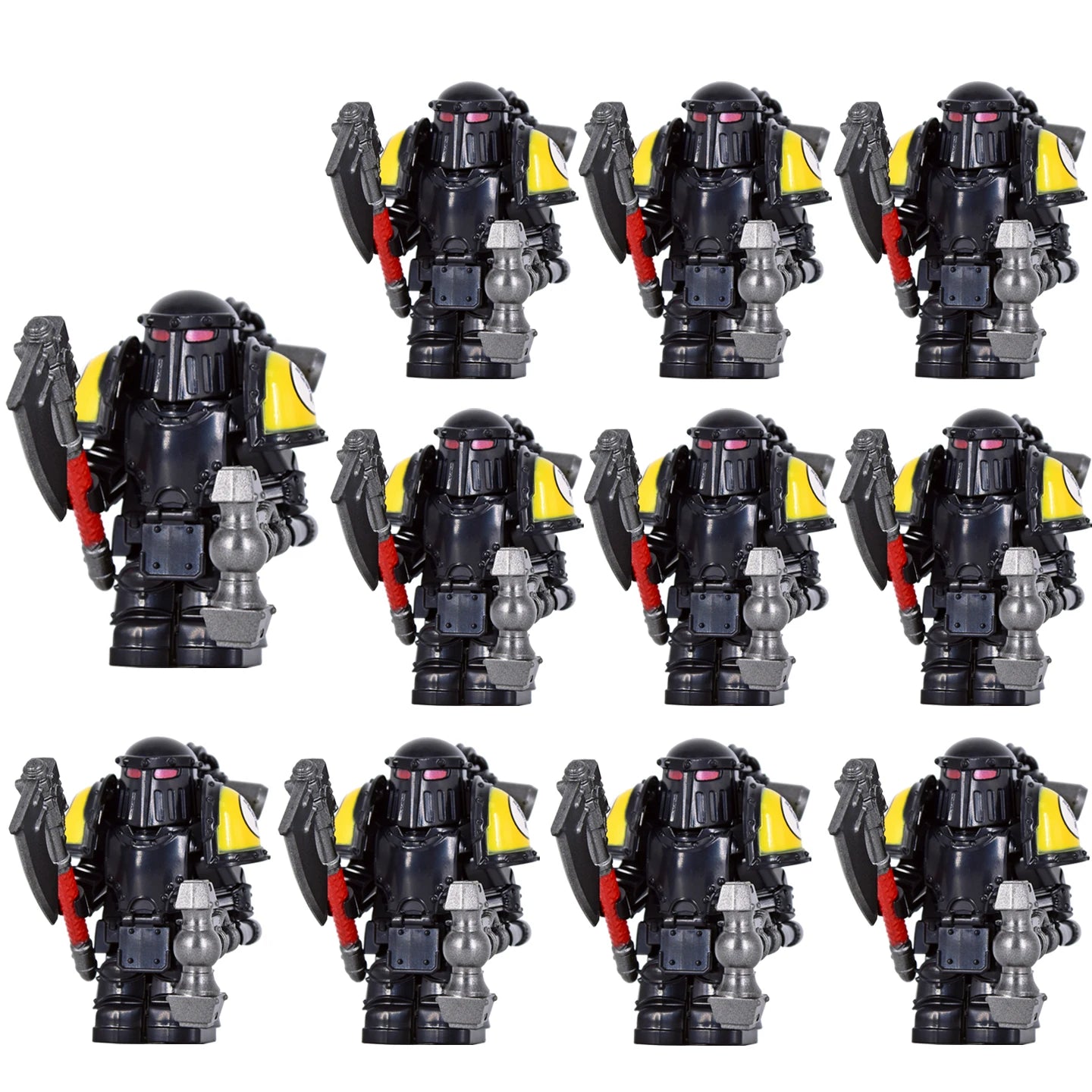 Warhammer 40k Chaos Space Marine Action Figure - Black Legion, Green Eye Lens, Spiked Armor, Combi-Bolter, Collectible Miniature