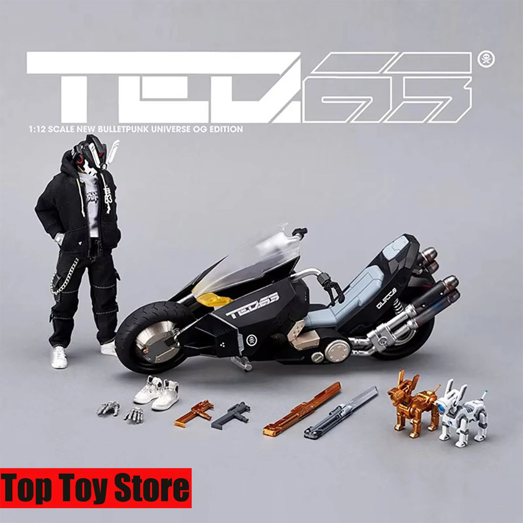 Devil toys Quiccs TEQ63 SRCH K9 Dog Motorcycle 1/12 Mech Warrior black with Movable Action Figure toy Set Model for Fans Holiday