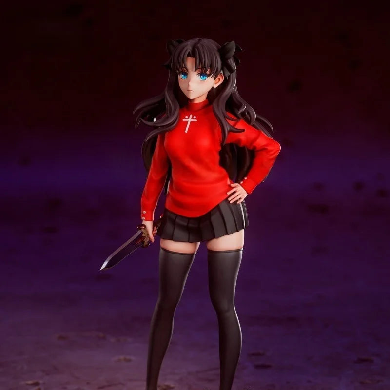 18 см Fate Tohsaka Rin Resin Gk Kit Небоядисана сива фигурка Несглобена 3D печат Миниатюрна статуя Направи си сам Аниме Кукла Модел Подаръци