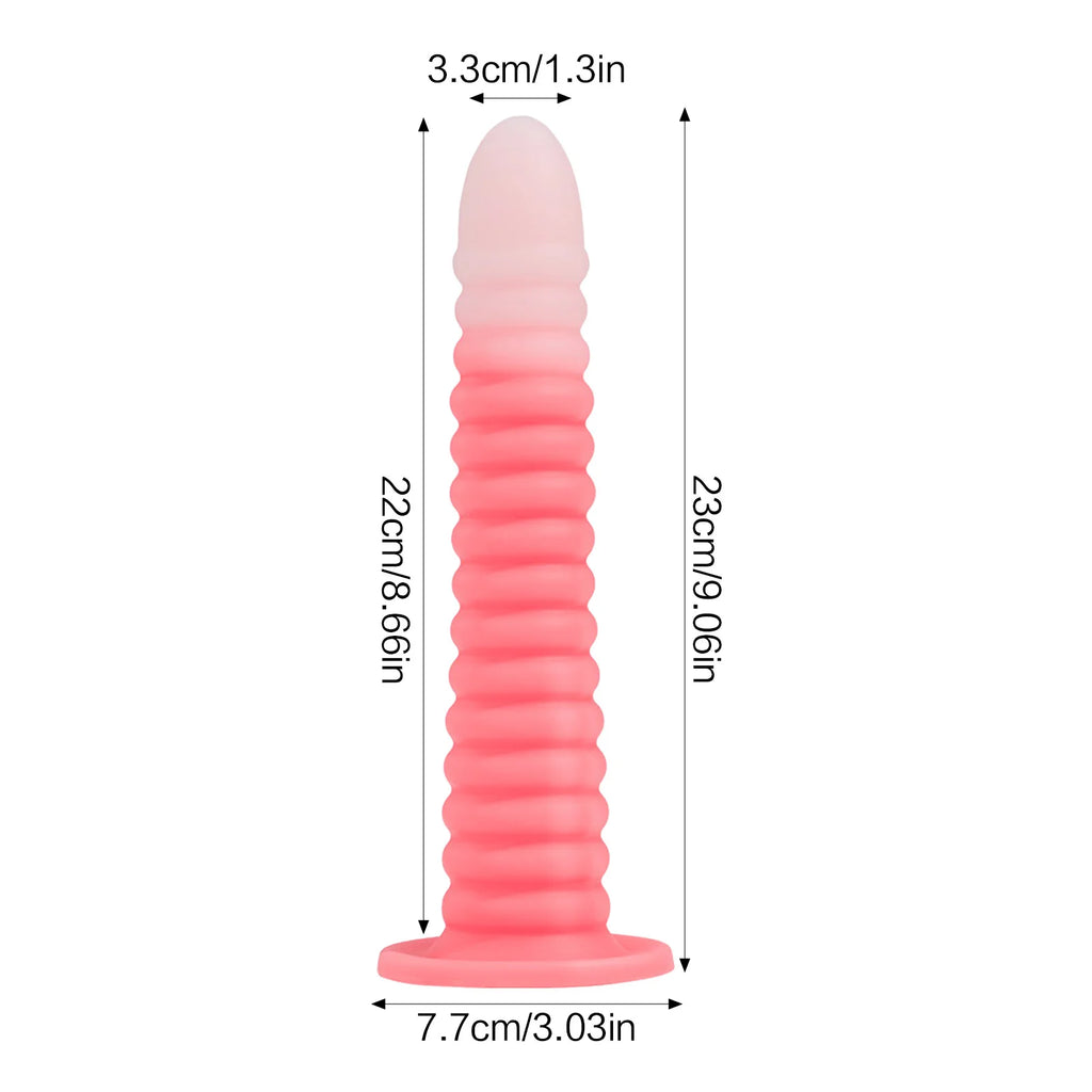 Gradient Pink Anal Plug Massager With Threaded Suction Cup Rear Multi-size Unisex Extra Long Anal Plug Adult Erotic Sex Toys