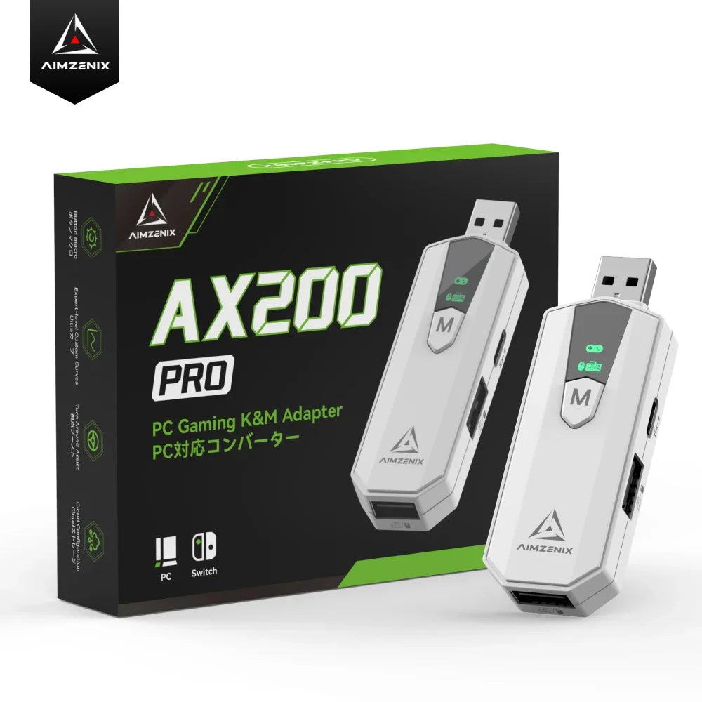 AIMZENIX AX200PRO Keyboard Mouse Adapter, High Performance Converter  | Compatible with Popular FPS Games | PC & NS Platforms