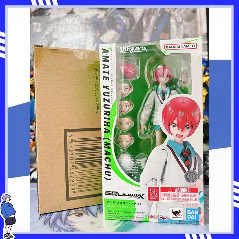 HOT in Stock Bandai Genuine SHF Gundam GQuuuuuuX Amate Yuzuriha (MACHU) Anime Action Figure Collectible Model Toys