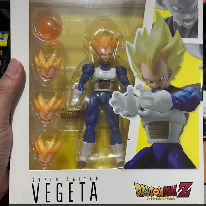 New Anime Dragon Ball Super Saiyan FullPower Goku Frieza Articulated Action Figures With Swappable Heads Model Gifts Collectible