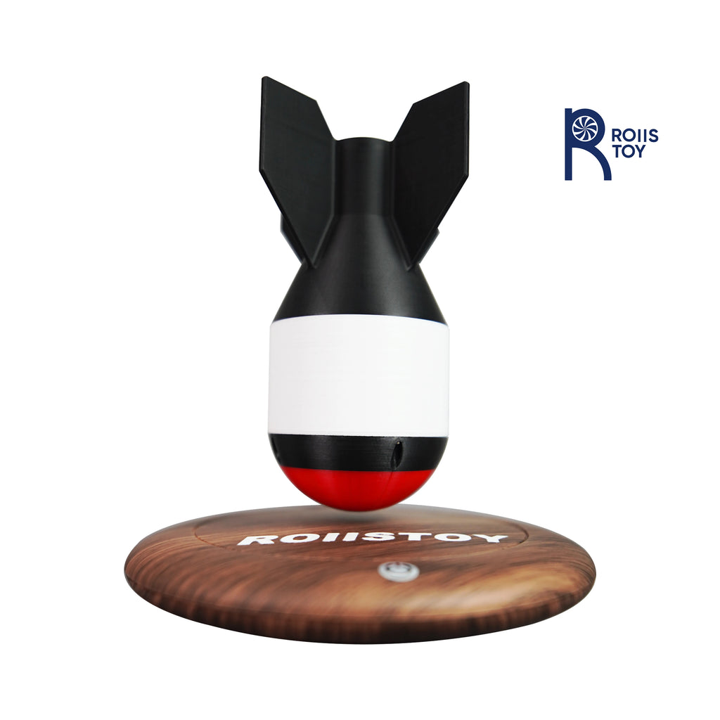 Verstellbares schwebendes Raketenmodell mit RGB-Lichtbasis für Gaming-Setup und Schreibtischdekoration für Technikbegeisterte. Cooles Geschenk für Männer