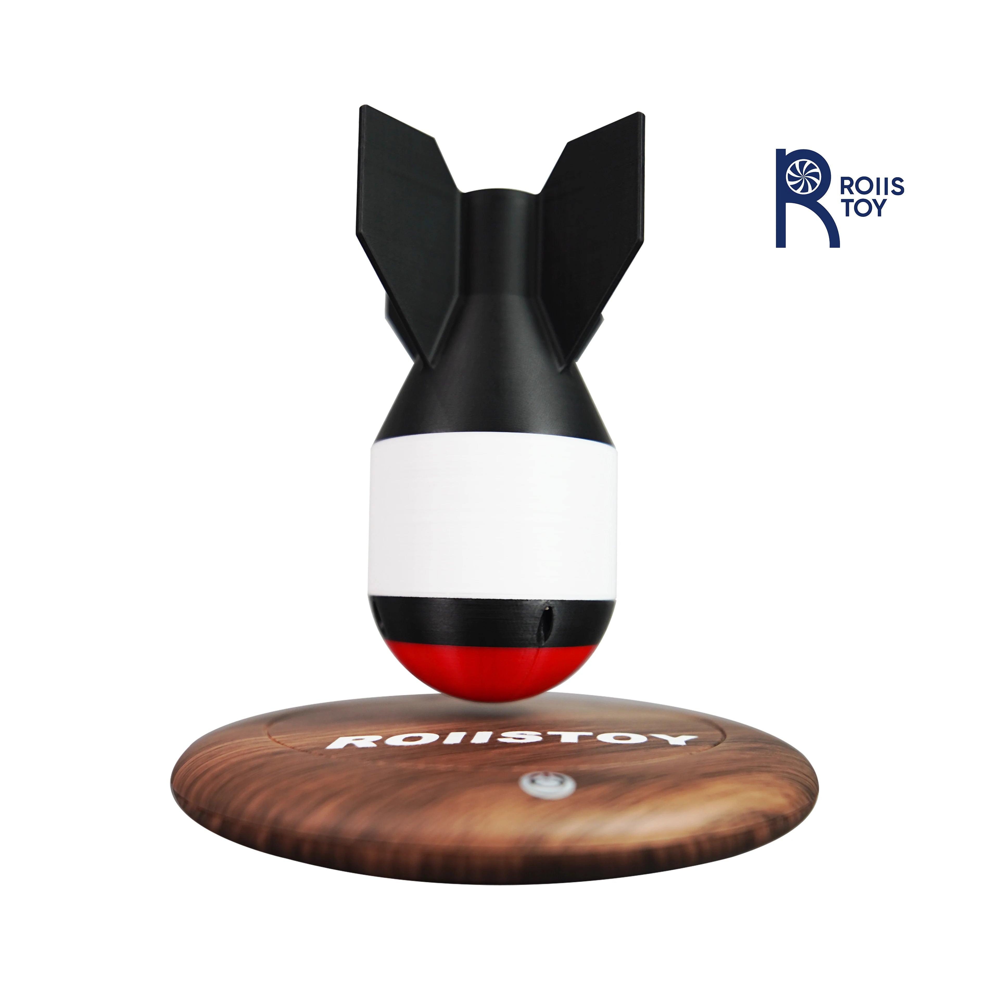 Verstellbares schwebendes Raketenmodell mit RGB-Lichtbasis für Gaming-Setup und Schreibtischdekoration für Technikbegeisterte. Cooles Geschenk für Männer