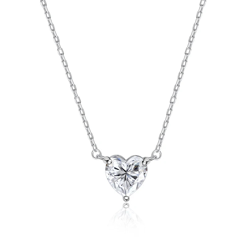 Smyoue 1CT 2CT 3CT Herzschliff zertifizierte Moissanit-Halskette für Damen, 18 Karat vergoldeter Schmuck, Sterlingsilber S925, Anhängerkette