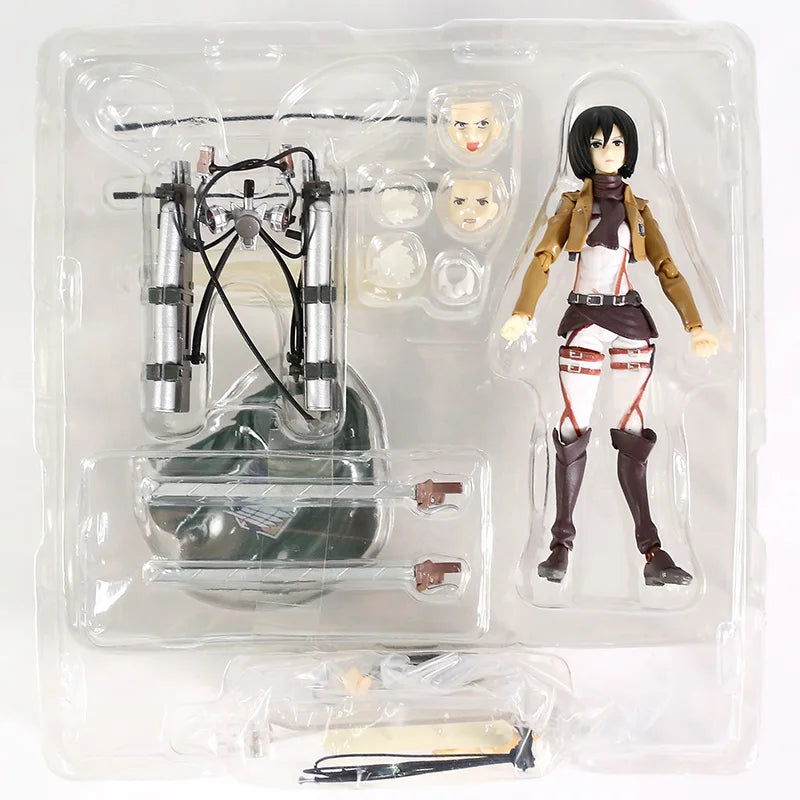 Figma  Eren Jaeger 207 Mikasa Ackerman 203 Levi Ackerman 213 Collection Action Figure Toy Decoration Model