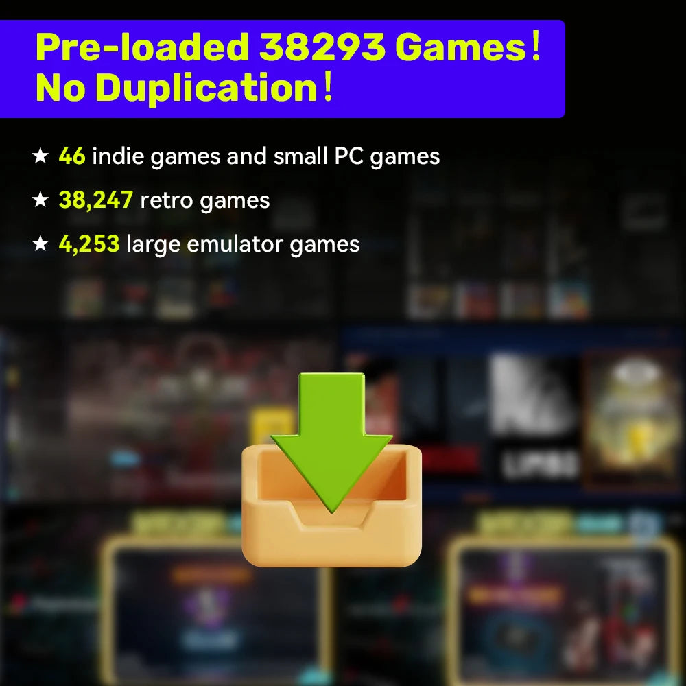Mix500G Portable Game Hard Drive For N64/PS3/PS2/Switch/PS1/Xbox/DC External Gaming HDD With 38293 Retro Games For Win PC/Laptop