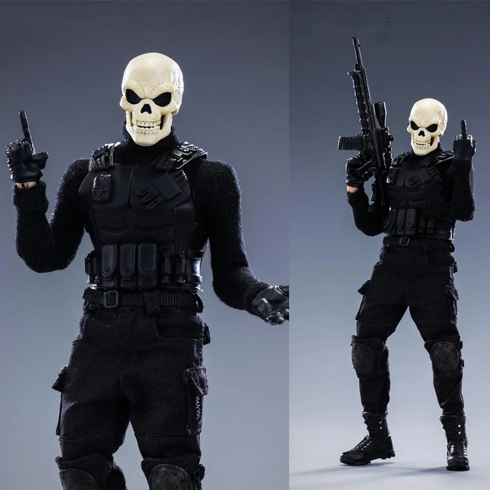 DLZ.TOYS Nwtoys 1/12 Male Soldier Special Force Task Soldier Skull Sergeant Full Set 6'' Action Figure Model Toys Collection