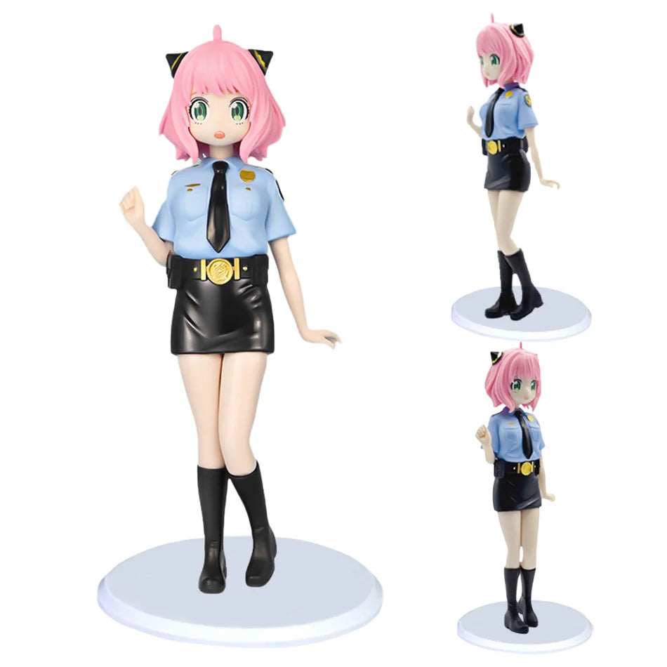 19см Шпионска × Семейна екшън фигурка Полицейска униформа Аня Косплей кукла Аниме Сладко момиче кукла PVC модел играчка настолна декорация подарък