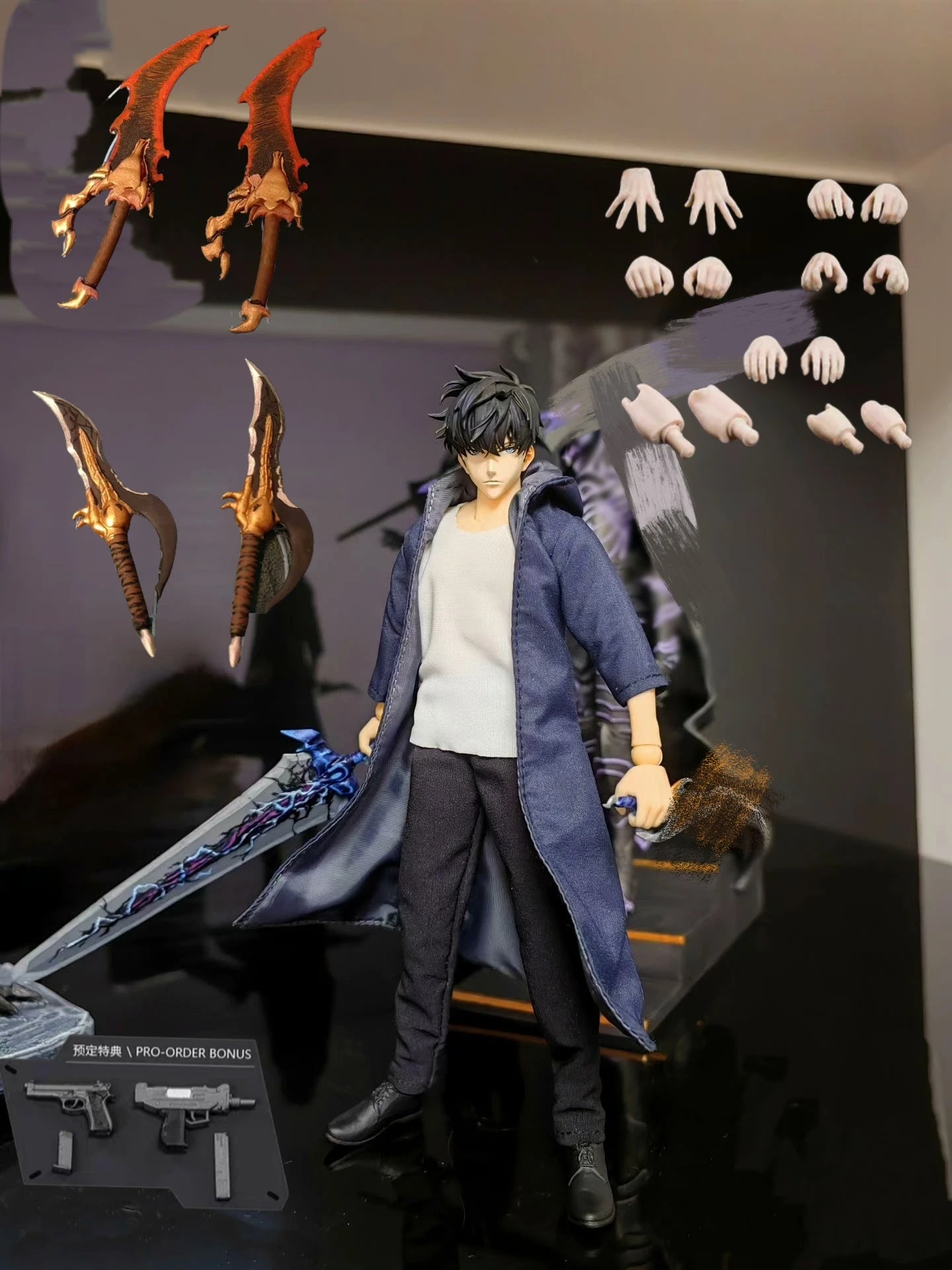 Solo Leveling Custom 1/12 Scale Articulated Action Figure - Sung Jin - Woo Collectible Doll Toy