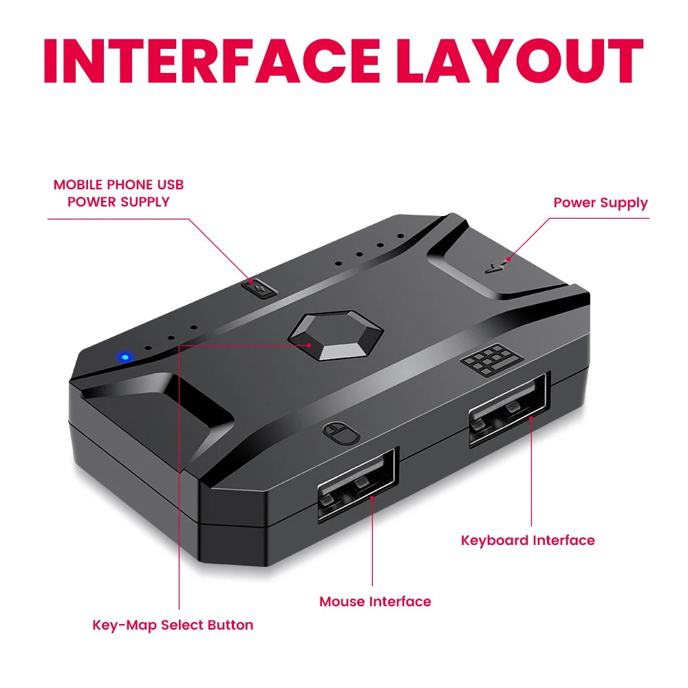 Battle Royale Game Artifact OneHanded With Palm Rest RGB Keyboard Converter Programmable Mouse 5-in-1 Set For Android iOS HOT