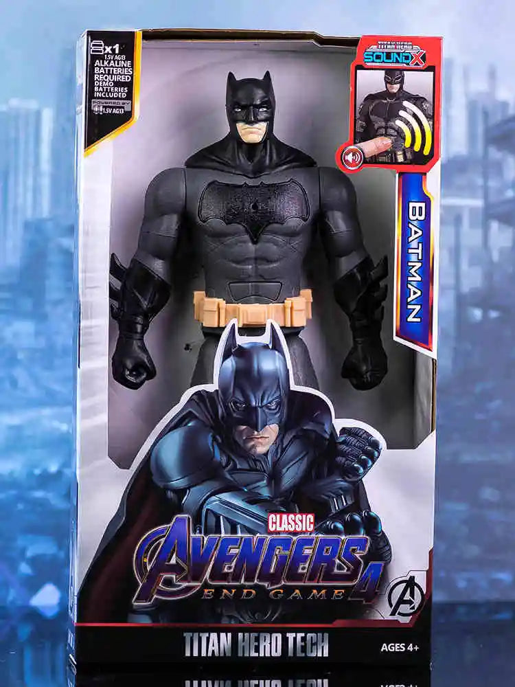30cm Hot Marvel Avengers Toy Thanos Hulk Spiderman Iron Man Captain America Thor Black Panther With Sound And Light Action Toys