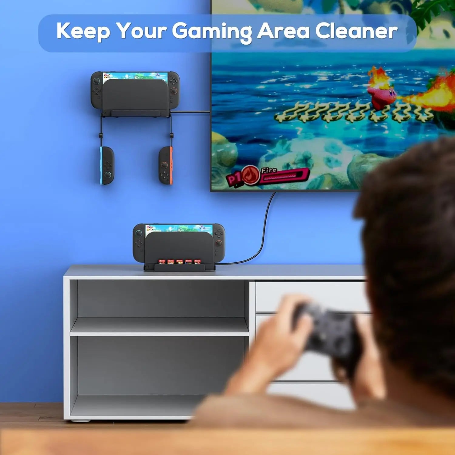 Metall-Wandhalterung für die Nintendo Switch 2-Konsole, Wandhalterungs-Set, Regalzubehör mit 5 Spielkartenhaltern und 4 Joy-Con-Halterungen