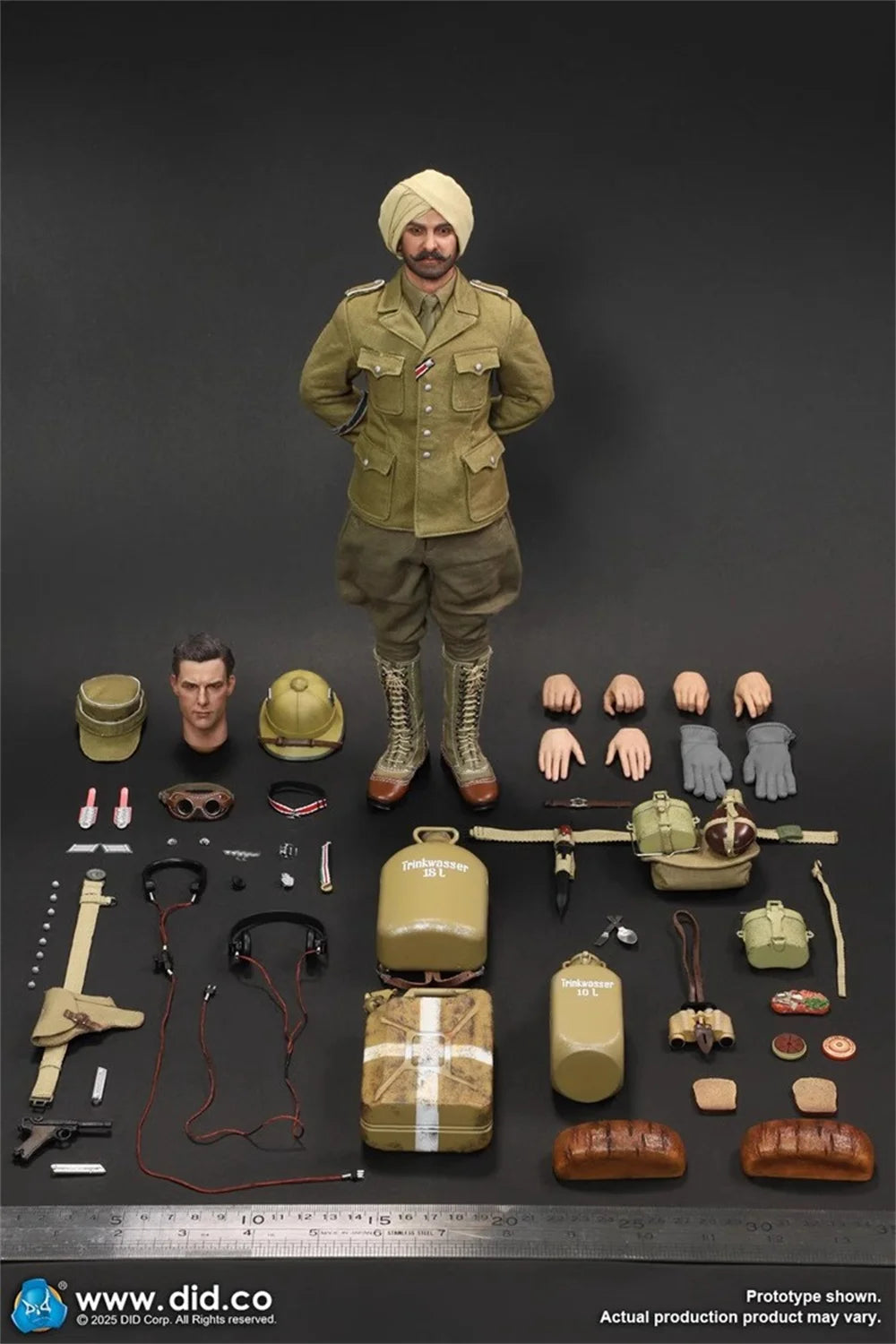 1/6 DID D80185 North Africa Soldier Doll Foot Supply Tom Cruise India Model 2 Head Types Toys Model For 12" Figure Fans Collect