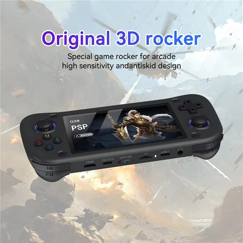 NEW G28 Retro Handheld Game Console Joystick 4.3 Inch HD IPS Screen Portable Pocket Video Player R36s 64GB 128GB Games Kid Gift