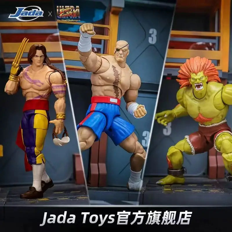 New In Stock Original Jada Street Fighter 6 Anime Figure 15cm Cammy White Guile Dee Jay Action Figure Street Fighter Toys Gift