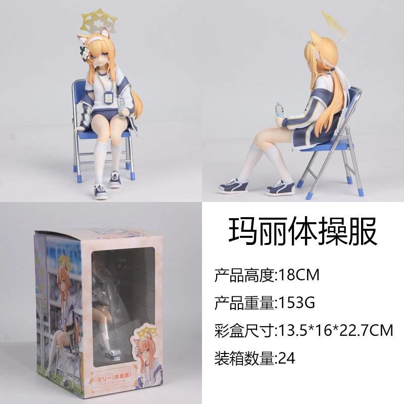 Blue Archive Anime Girl Model Hand-Held Action Figure Chaowan Ornaments Elomarie Gym Outfit Anime Peripheral Collectible Toy