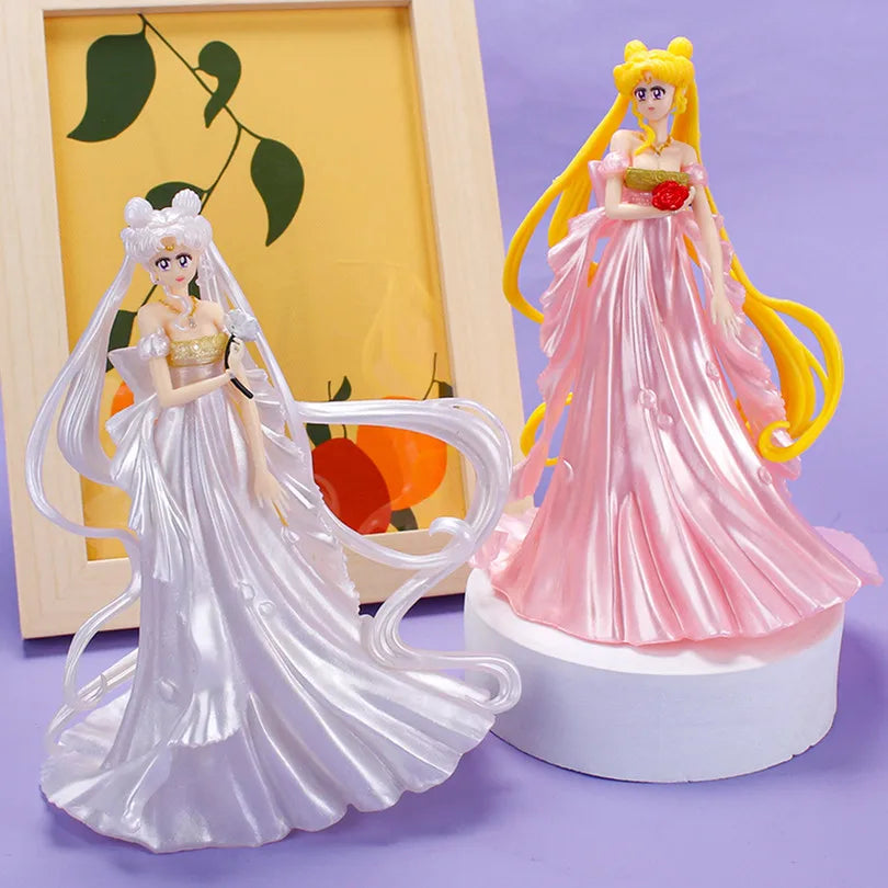 Sailor Moon Anime Actionfiguren 14CM Tsukino Usagi Hochzeitskleid PVC Modell Spielzeug Puppe Kuchen Sammlerstück Dekoration Kinder Geschenke
