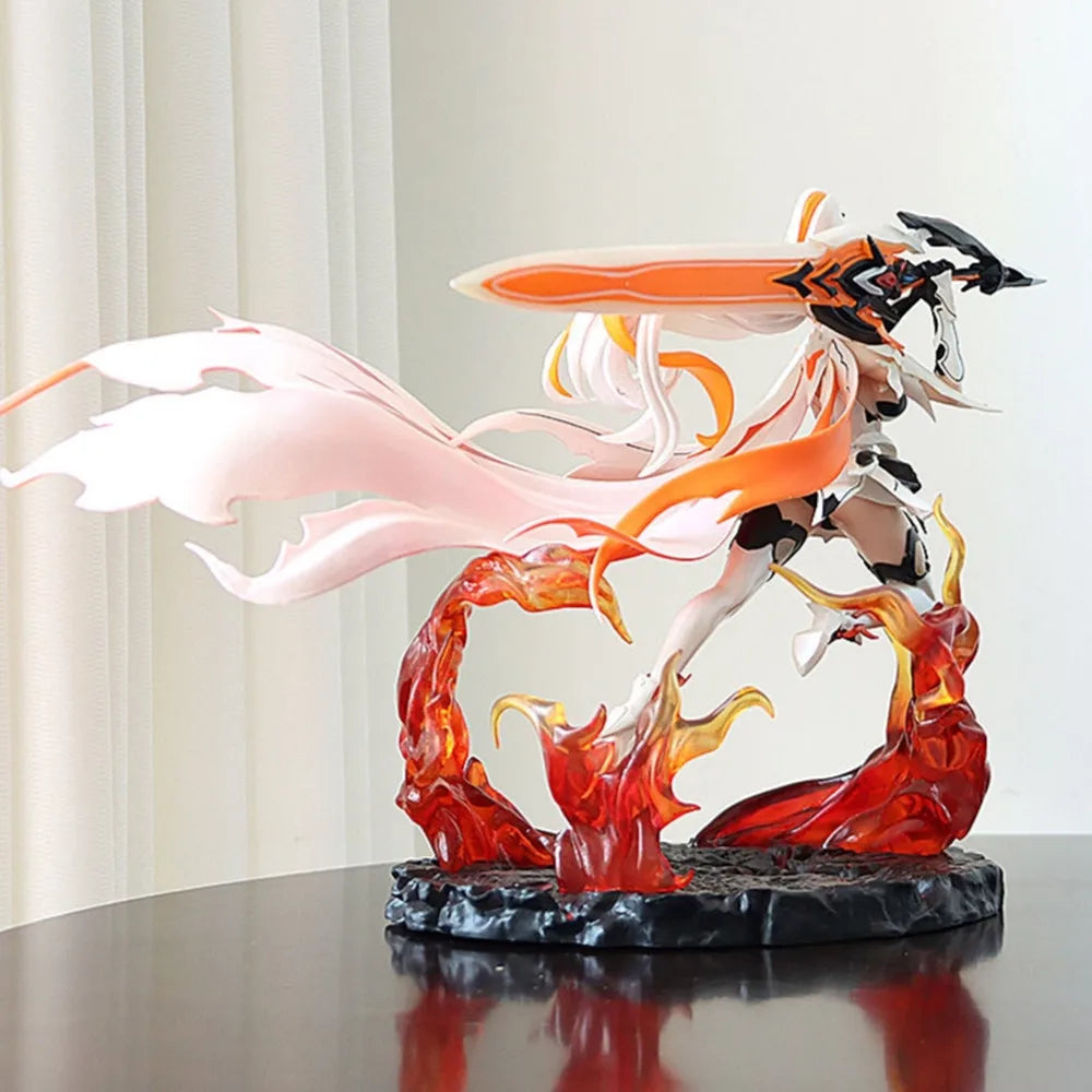 24cm Anime Honkai Impact 3rd Figurine Kiana Kaslana Flame Base Beautiful Girl Ver. Action Figure Model Doll Collection Gift Toy