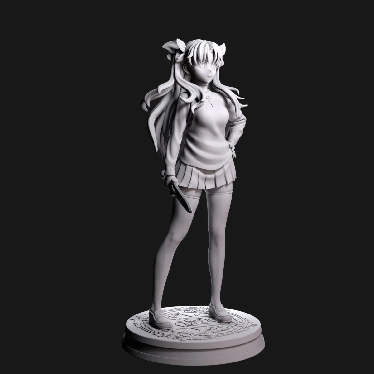 18 см Fate Tohsaka Rin Resin Gk Kit Небоядисана сива фигурка Несглобена 3D печат Миниатюрна статуя Направи си сам Аниме Кукла Модел Подаръци