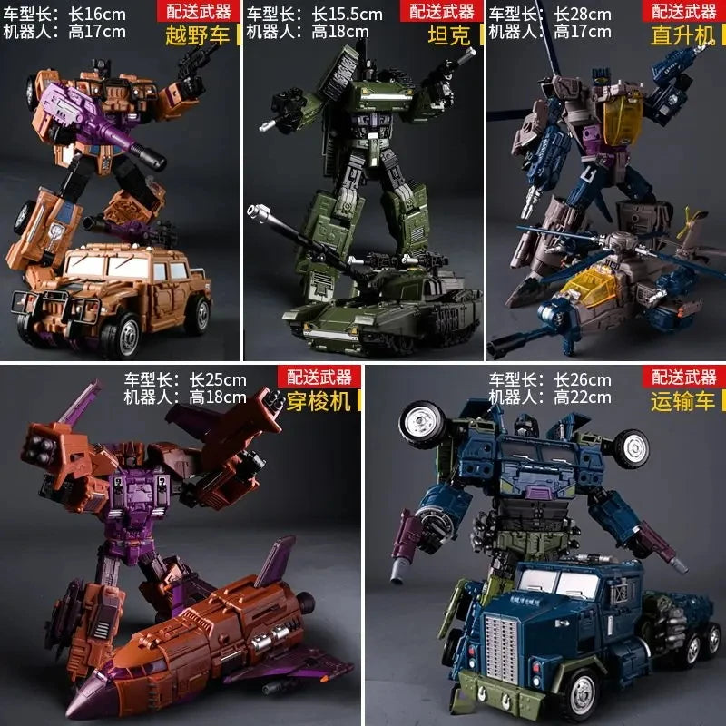 JINBAO Predaking 5IN1 Combine Robot  Bruticus Transformation Combiner Toys PredaconsDivebomb Tantrum Rampage Action Figure Model
