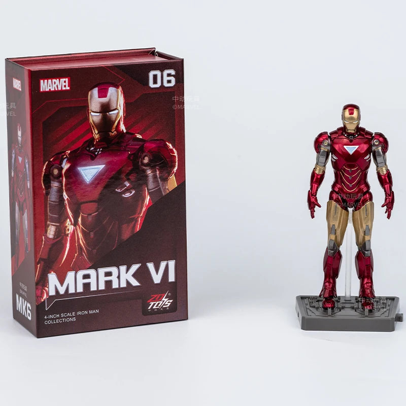 7Pcs/Set ZD Original Iron Man GNAKU Set 1/20 4inches Action Figures Marvel legends MK1 MK2 MK3 MK4 MK5 MK6 MK7 Model Doll Toy