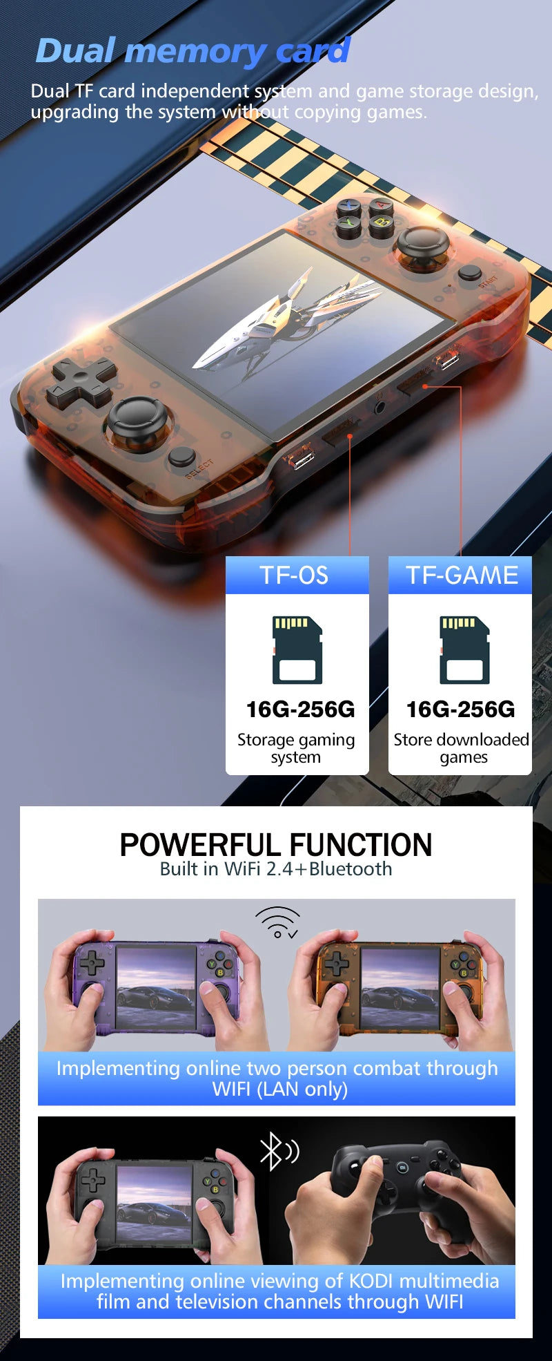 R46S Retro Handheld Game Console Linux System 4.0inch IPS Screen RK3566