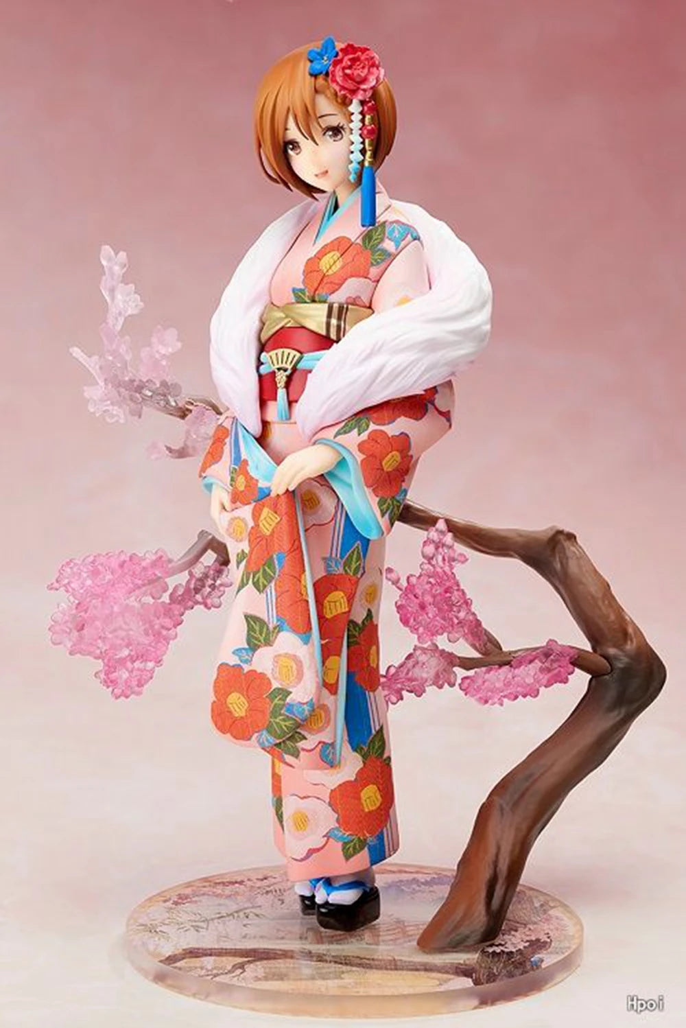 19CM Anime Figure Vocaloid Meiko Miku Figure 1/8 Hanairogoromo Kimono Dress Up Model Toy Gift Collection Doll Action Figure