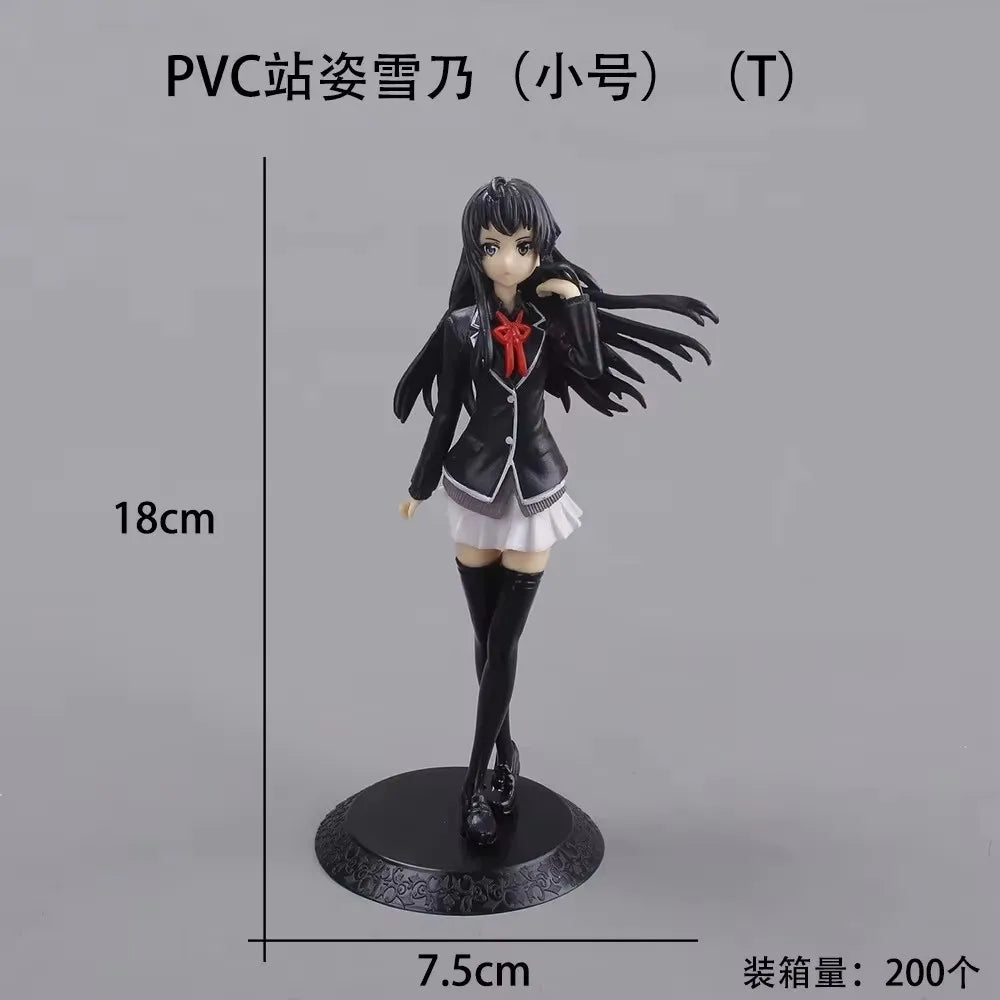 18CM Anime My Teen Romantic Comedy SNAFU Figure Yukinoshita Yukin Stand Animation Model Toys Gifts Collection Decoration PVC