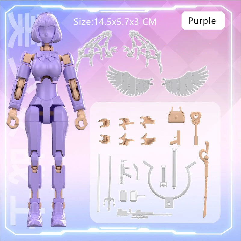 3D Printed Mannequin Dummy Magical Beauty Girl Action Figure  Multi-Jointed Movable Shapeshift Robot Ornament  For Kids Adult