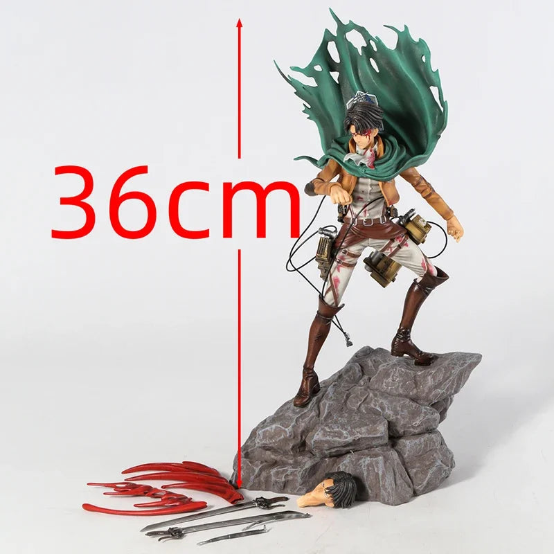 Mikasa Levi Ackerman Battle Damage Ver PVC Anime Figure Collectible Statue Doll Model Gift Toy Decor