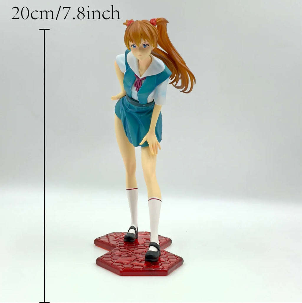 20cm 7.8 inch Anime Asuka Langley Soryu Action Figures Pvc Statue Desktop Ornamen Collection Statue Model Decoration Toys Gits