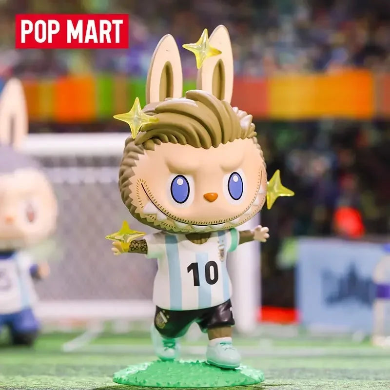 POP MART LABUBU ASOCIACION DEL FUTBOL ARGENTINO Серия Blind Box Мистериозна кутия Guess чанта Играчки Кукла Сладка Аниме Фигурка Настолна