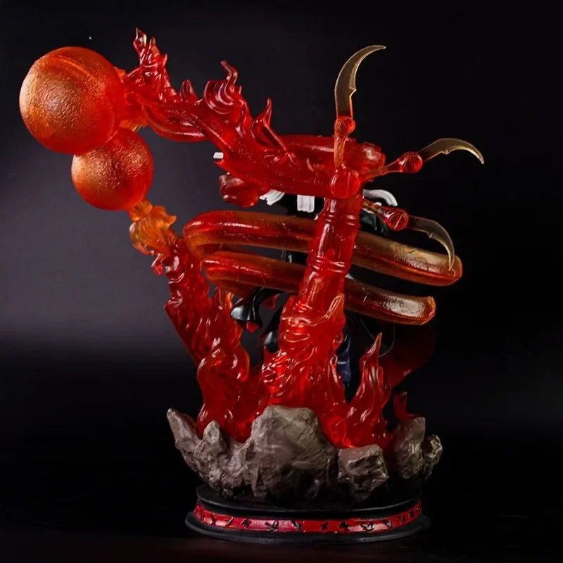 35cm Akatsuki Uchiha Itachi NARUTO Animation Peripherals PVC Large Statue Ornaments Collection Emit Light Model Cool Craft Toys