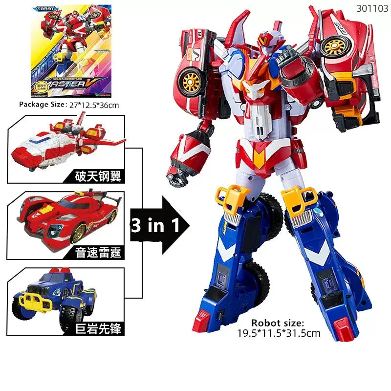 Original Tobot Deformation Robot 6 in 1 Transforming Car ALPHA  Action Figure Korea Anime Cartoon Brothers Warrior MAGMA Toys