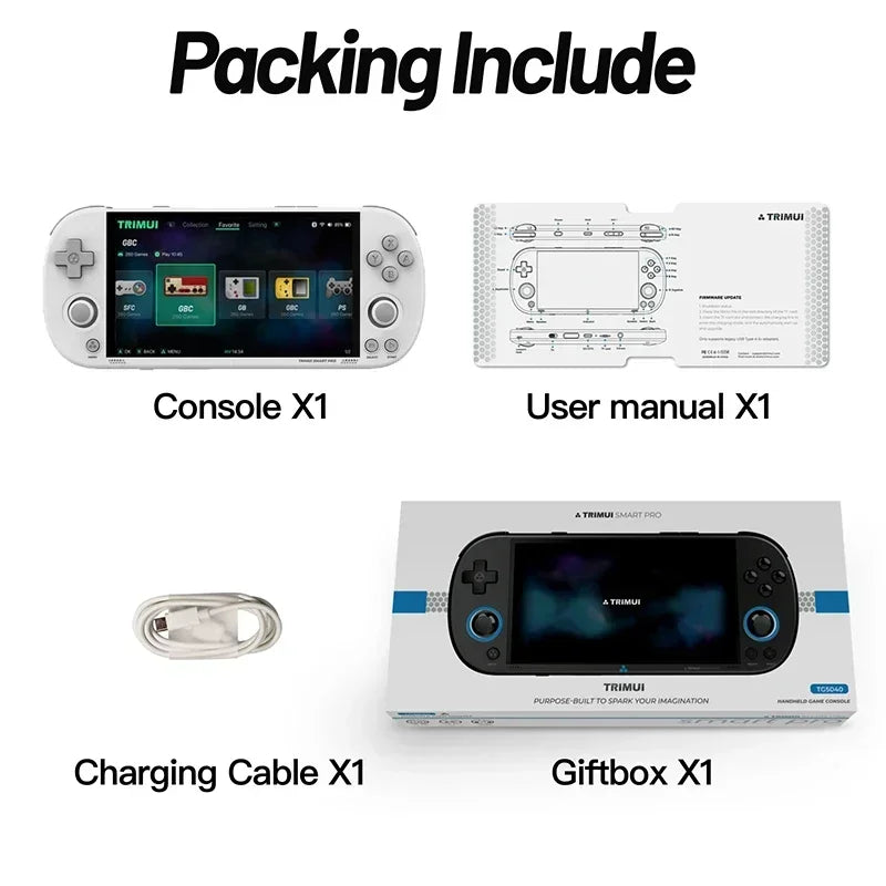 Trimui Smart Pro Handheld Game Console  4.96''IPS Screen Video Game Console Linux SystemRetro Video Game Consoles Birthday Gifts