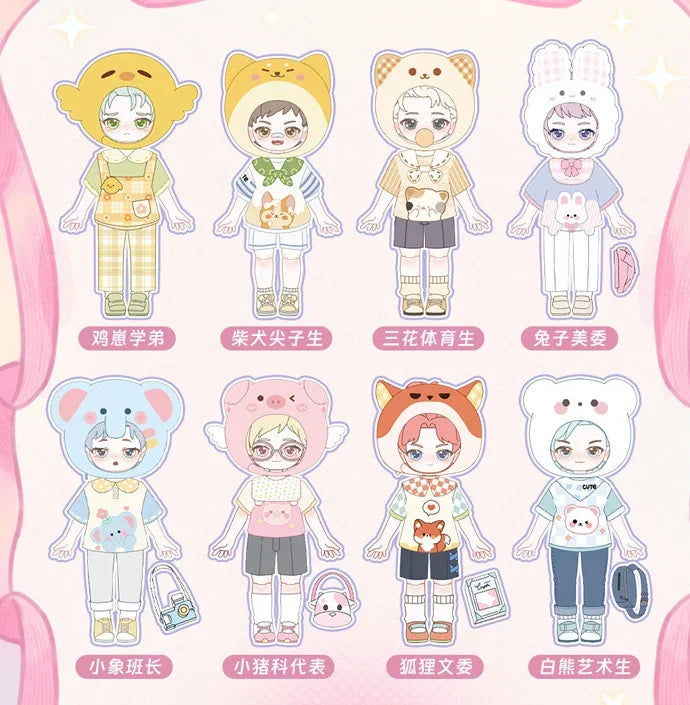 In stock PEETSOON Garden Party Series Ob11 1/12 Bjd  16cm Cute Action Anime Figures Kawaii  Toys figure Dolls Gift Toys