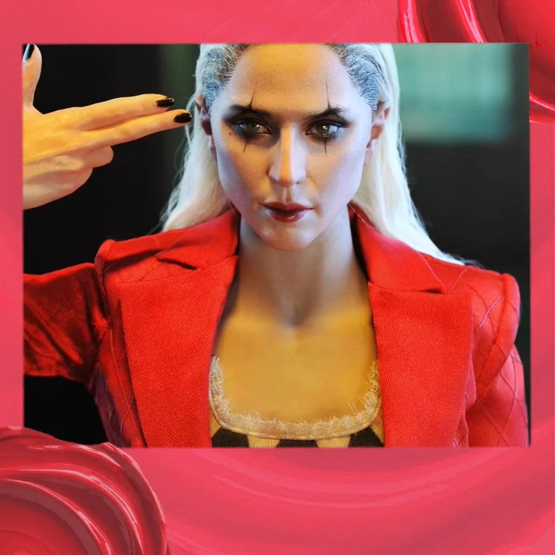 In Stock 1/6 Collectible Crazy Followers Female Clown Action Figure Red Suit Cloth Top Design Beauty QD202501 12" Soldier Model