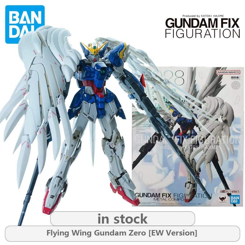 BANDAI Original GUNDAM FIX FIGURATION METAL COMPOSITE Series Flying Wing Gundam Zero EW Version Anime Action Figure Model Toys