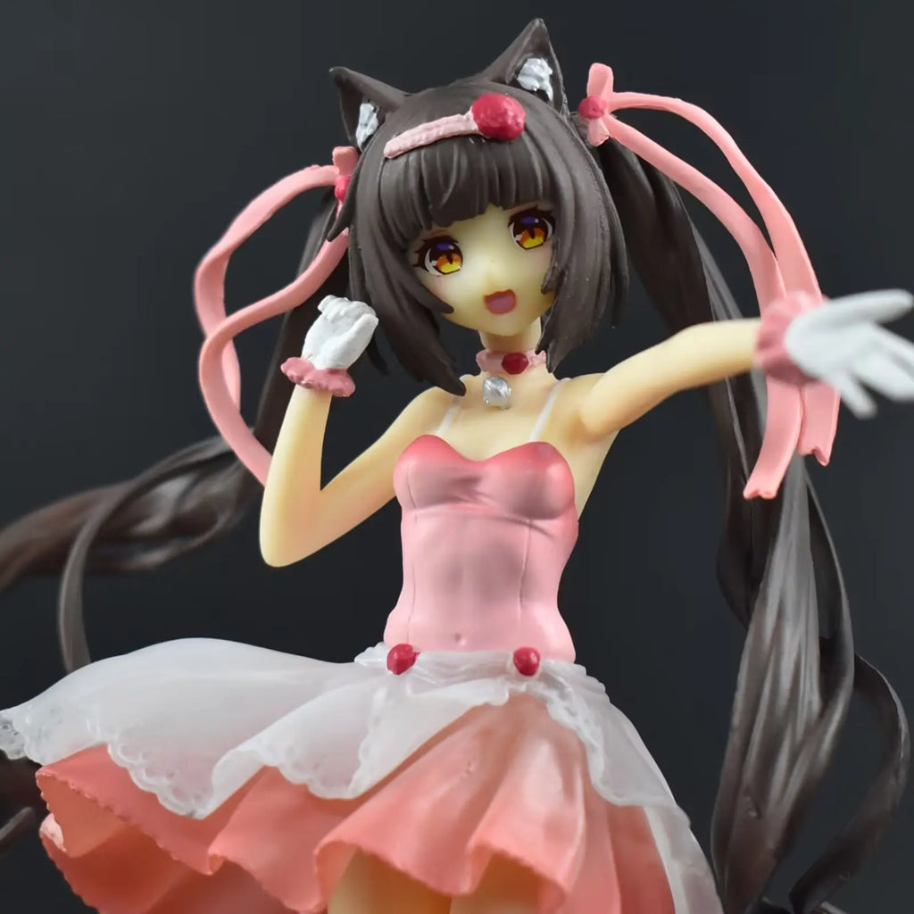 18CM Anime NEKOPARA Figure Chocolates Vanilla Cute Cocktail Dress Model PVC Static Child Toys Collectible Gift Doll Boxed