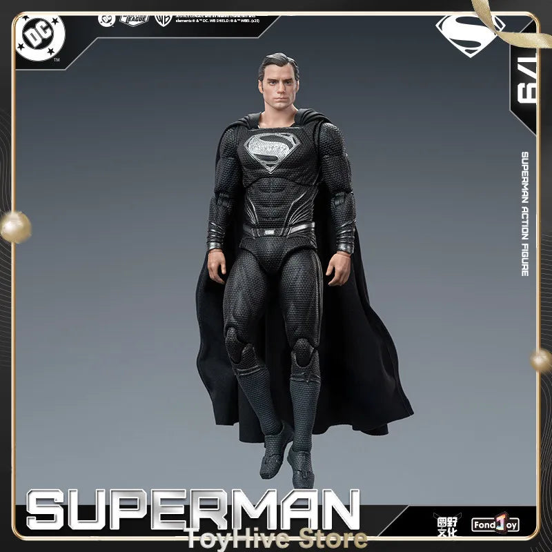 Original Fondjoy Black Superman 2.0 Figure Dc Zack Snyder'S Justice League Figures 1/9 Super Man Pvc Model Doll Joint Movable