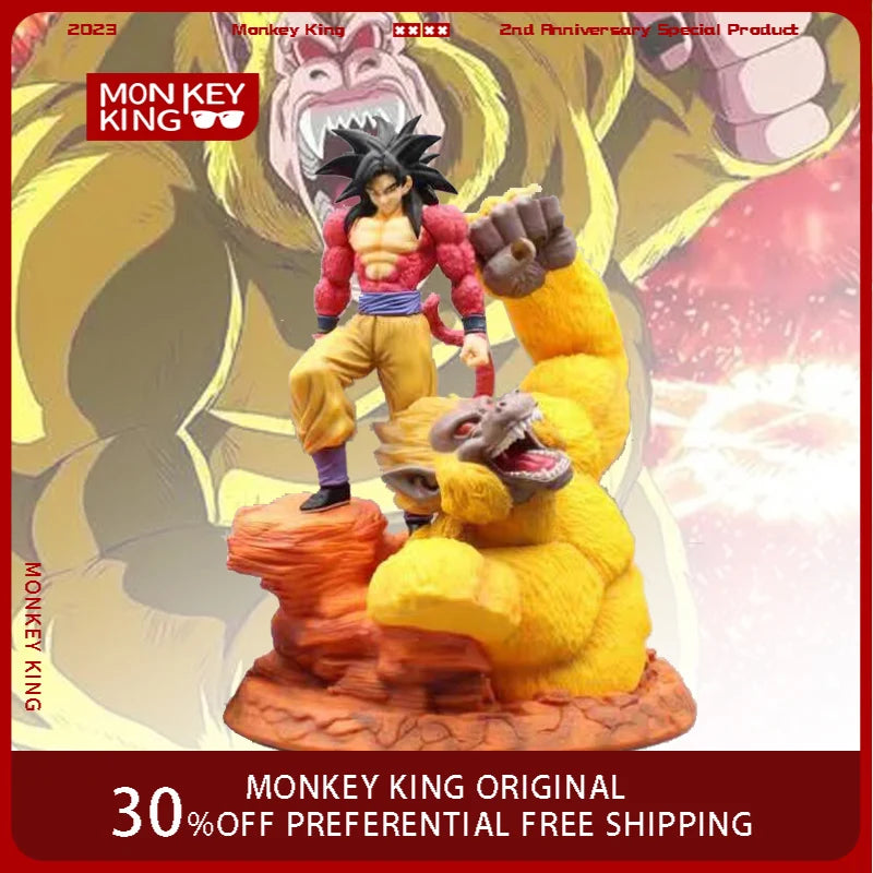 32cm Dragon Ball Figure Son Goku Super Saiyan Gold Apes Anime Action Collection System Desktop Ornaments Children Toys Gift