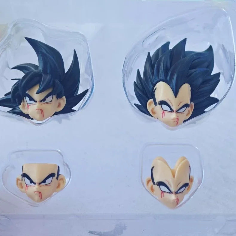 In Stock Son Goku Vegeta RE Double Floating Head Sculpt Dragon Ball SHF Head Accessory Battle Damaged Version Toys Anime Figure