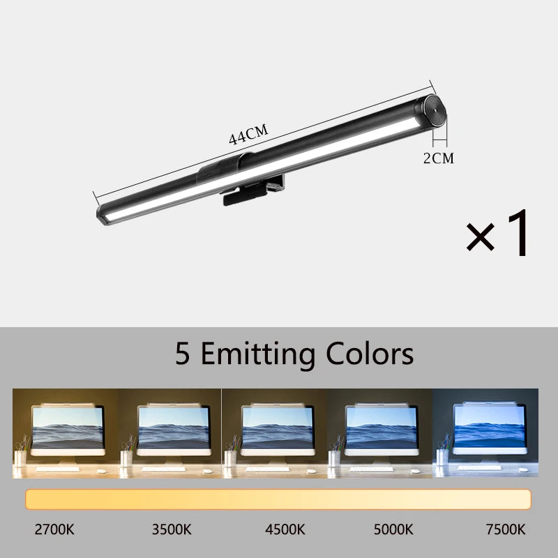 LED Monitor Light Bars Computer Lamps Screen Hanging Light Stepless Dimming PC Monitor Lamp for Gaming Office Study Bedroom