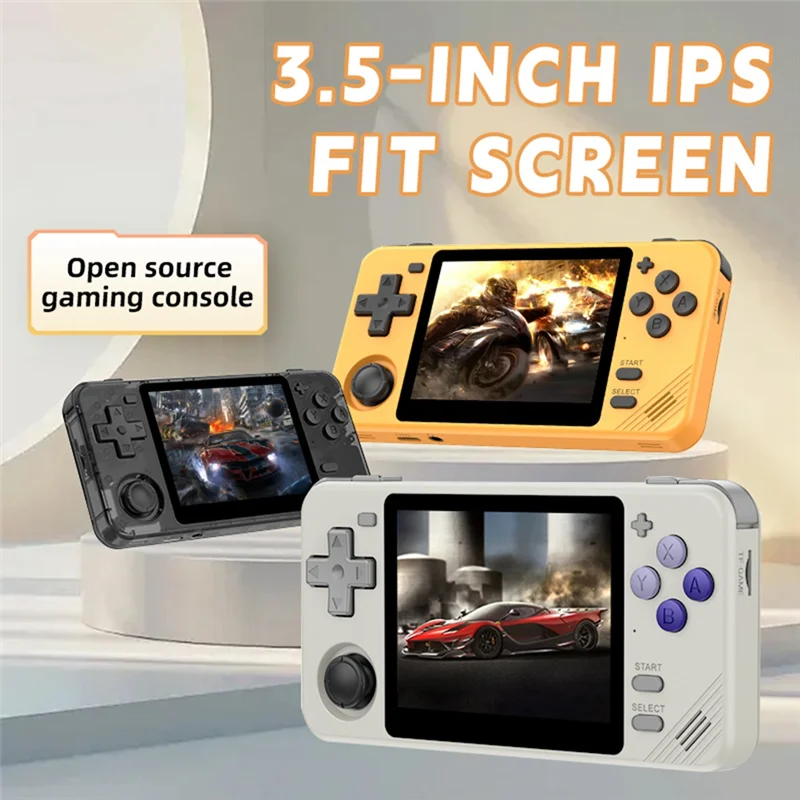 RGB10X Handheld Game Console 64GB 3.5 Inch IPS Screen Open Source For GBC GBA PSP NDS Simulator Video Game Console B-A25R