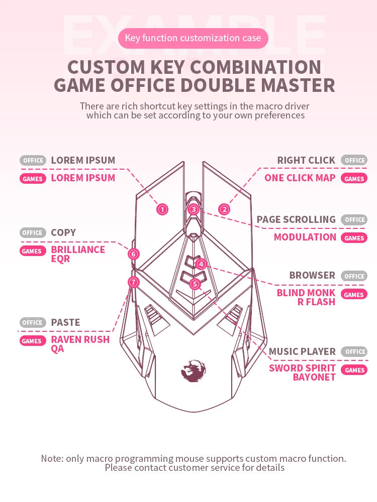 Gaming-Maus mit Stummschaltung, niedliche RGB-Gamer-Mäuse mit 6 Tasten, optische Büro-Computermaus für Desktop-Laptop, ergonomische Spielmaus