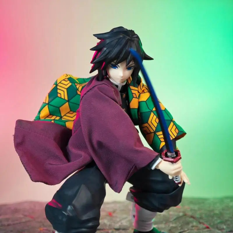 Demon Slayer Аниме Tomioka Giyuu Ново Shf Ръчно изработено кимоно облекло Облекло е подходящо за подвижни хуманоидни играчки размер 1/12