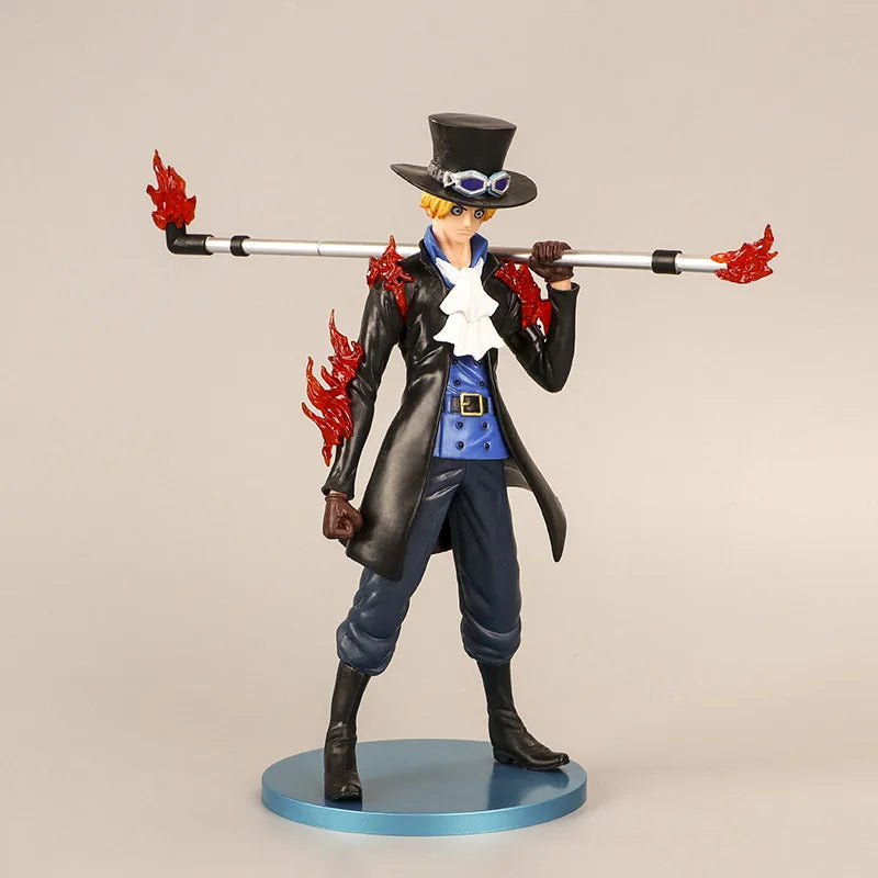 Anime One Piece Mera-mera Fruit Sabo PVC Actionfigur Statue Sammlermodell Kinderspielzeug Puppe 23 cm